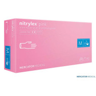 RĘKAWICE NITRYLOWE MERCATOR MEDICAL RMM-NITPINK BEZPUDROWE OP. 100 SZT. RÓŻOWE