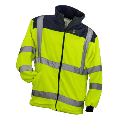 BLUZA ROBOCZA URGENT 400G, OSTRZEGAWCZA, Z POLARU, ŻÓŁTO-CZARNA