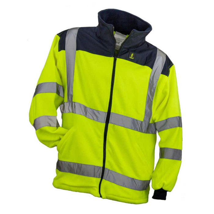 BLUZA ROBOCZA URGENT 400G, OSTRZEGAWCZA, Z POLARU, ŻÓŁTO-CZARNA