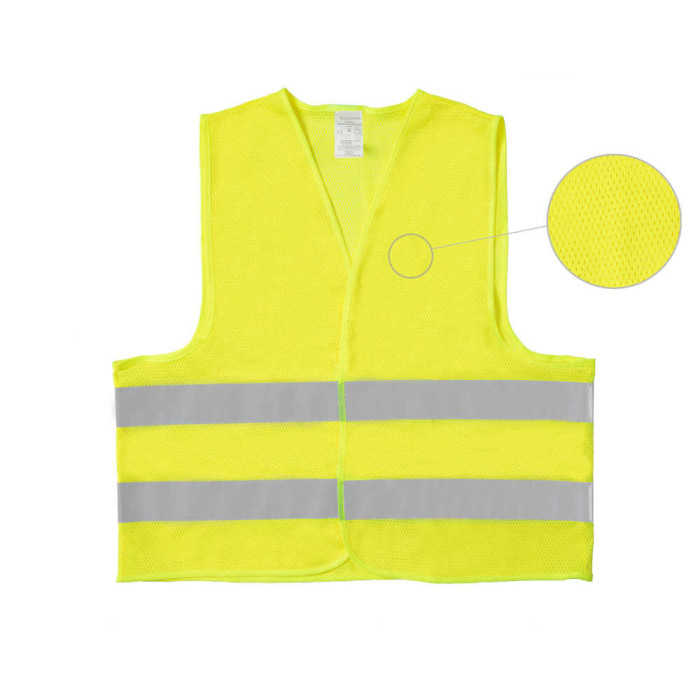 KAMIZELKA ODBLASKOWA SIATKOWA PROCERA PROKAM MESH, 100% POLIESTER ŻÓŁTA