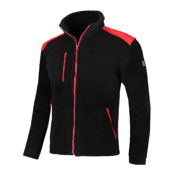 BLUZA ROBOCZA PROCERA 350G POLAR CZARNO-CZERWONA CIEPŁA WZMOCNIENIA PRAKTYCZNA