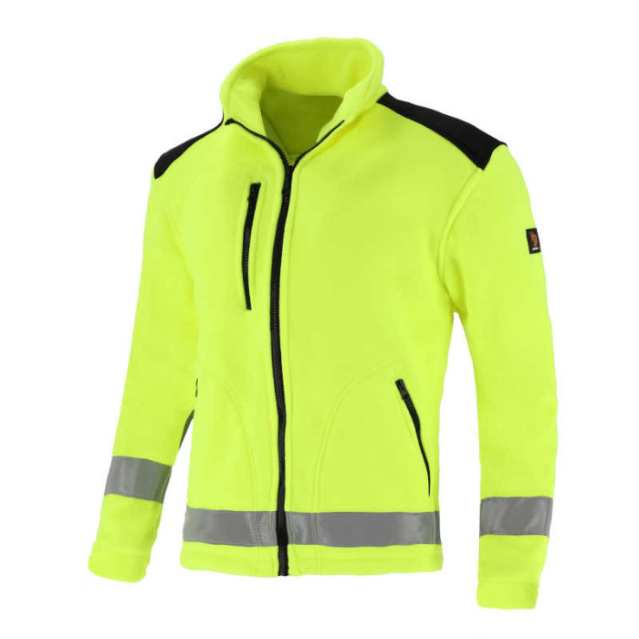 BLUZA ROBOCZA PROCERA 340G POLAR ODBLASKOWA ŻÓŁTA WZMOCNIONA BEZPIECZNA NA PLAC BUDOWY