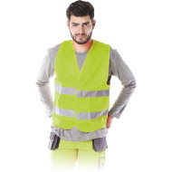 KAMIZELKA OSTRZEGAWCZA POLIESTER 120 G/M² Z RZEPAMI, ODBLASKOWA, EN ISO 20471 KLASA 2