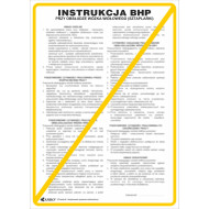 ZNAK, INSTRUKCJA "BHP PRZY OBSŁUDZE WÓZKA WIDŁOWEGO (SZTAPLARKI) 250X300 MM