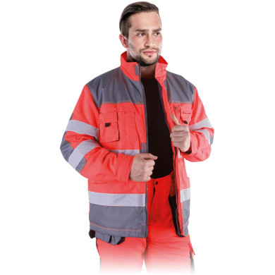 KURTKA ROBOCZA LEBER-HOLLMAN FORMEN LH-FMNWX-J OCIEPLANA CZERWONO-STALOWO-CZARNA