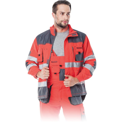 BLUZA ROBOCZA LEBER-HOLLMAN FORMEN LH-FMNX-J OSTRZEGAWCZA CZERWONO-STALOWO-CZARNA