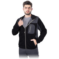 BLUZA ROBOCZA LEBER-HOLLMAN LH-SCOTER Z KAPTUREM CZARNO-SZARO-POMARAŃCZOWA