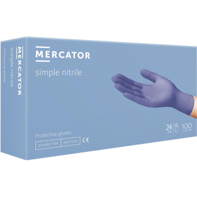 RĘKAWICE NITRYLOWE MERCATOR MEDICAL NITRYLOWE OP.100 SZT. NIEBIESKIE