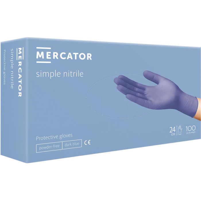 RĘKAWICE NITRYLOWE MERCATOR MEDICAL NITRYLOWE OP.100 SZT. NIEBIESKIE