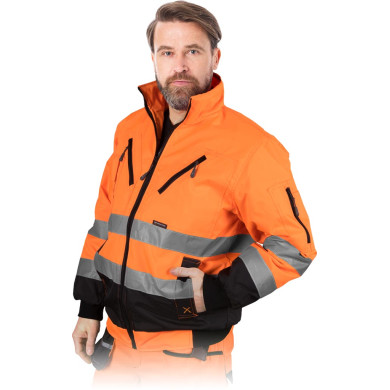 KURTKA ROBOCZA LEBER-HOLLMAN LH-XVERT-XR OCIEPLANA OSTRZEGAWCZA POMARAŃCZOWO-CZARNA