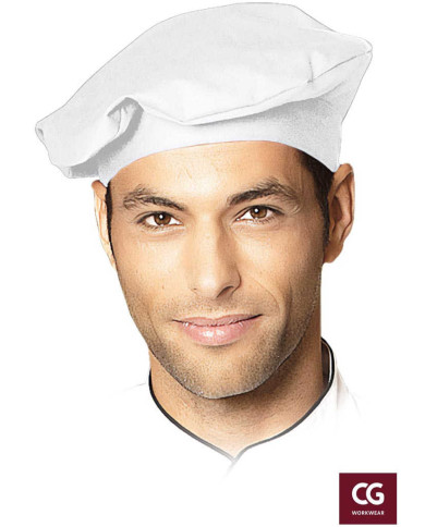 CZAPKA KUCHARSKA CG WORKWEAR CZCOOK-PL PŁASKA 215 g/m2 BIAŁA