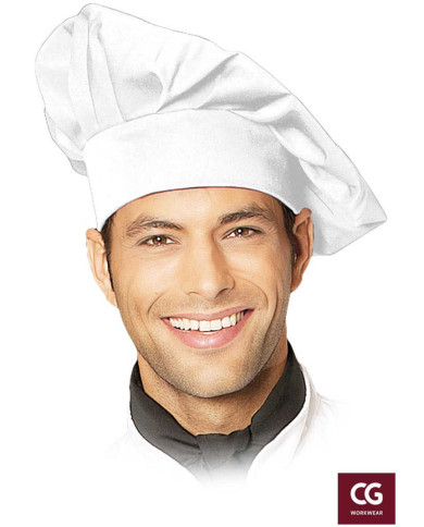 CZAPKA KUCHARSKA CG WORKWEAR CZCOOK-WRZ WYSOKA 215 g/m2 BIAŁA