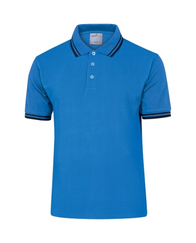 KOSZULKA POLO DELTA PLUS AGRA 100% BAWEŁNA KRÓTKI RĘKAW NIEBIESKA