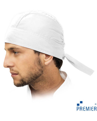 CZAPKA KUCHARSKA PREMIER WORKWEAR CZBANDANA 195g/m2 BIAŁA