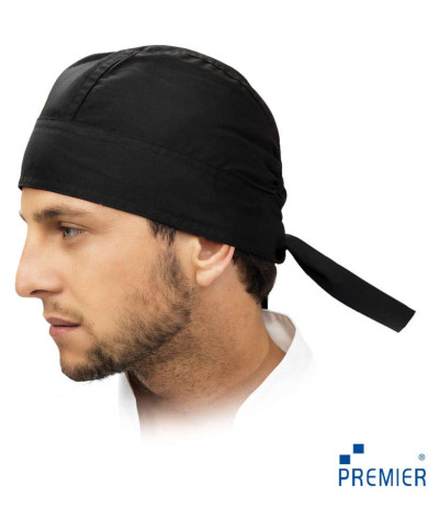 CZAPKA KUCHARSKA PREMIER WORKWEAR CZBANDANA 195g/m2 CZARNA