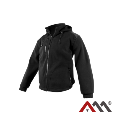 BLUZA ROBOCZA ARTMAS NEXO OCIEPLANA POLAREM Z ODPINANYM KAPTUREM 100% POLIESTER CZARNA DO PRACY