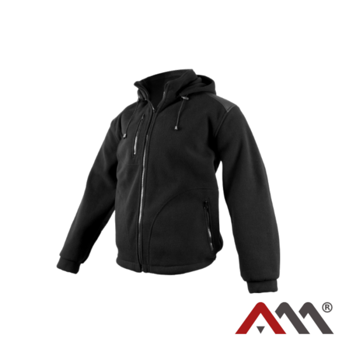BLUZA ROBOCZA ARTMAS NEXO OCIEPLANA POLAREM Z ODPINANYM KAPTUREM 100% POLIESTER CZARNA DO PRACY