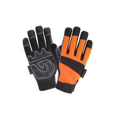 RĘKAWICE ROBOCZE PROCERA X-ACTIVE WZMACNIANE SKÓRĄ SYNTETYCZNĄ SPANDEX POMARAŃCZOWO-CZARNE