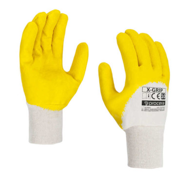 RĘKAWICE ROBOCZE PROCERA X-GRIP – ŻÓŁTE, POWLEKANE LATEKSEM