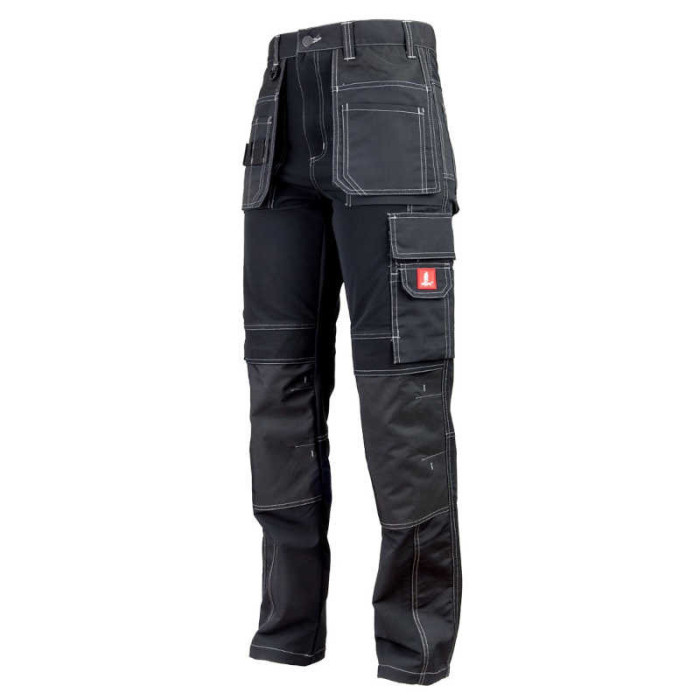 SPODNIE ROBOCZE URGENT 712, MONTERSKIE, DO PASA, RIP-STOP 260G, CZARNO-SZARE