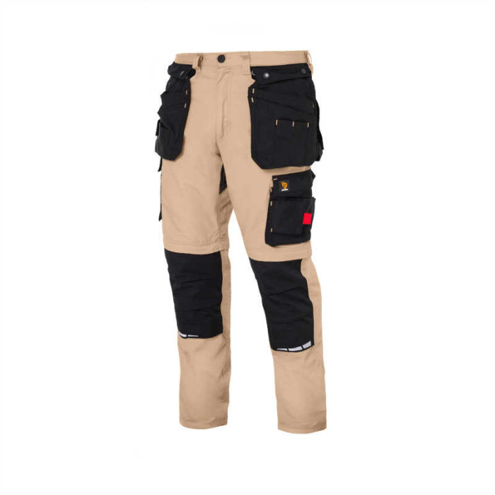 SPODNIE ROBOCZE PROCERA ZEUS, ODPINANE NOGAWKI, DO PASA, 2W1, KHAKI