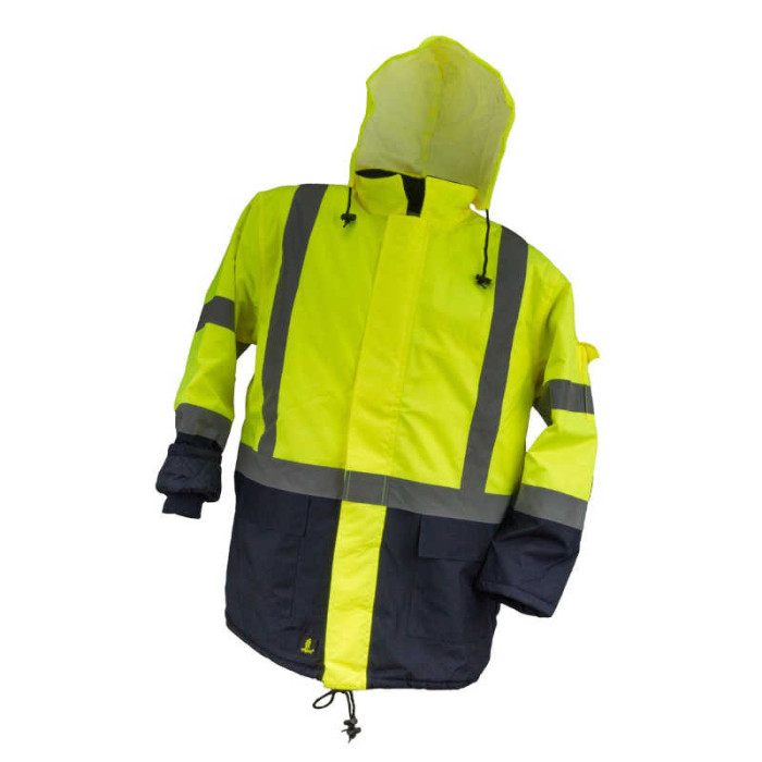 KURTKA ROBOCZA URGENT URG-DL OSTRZEGAWCZA  WODOODPORNA Z KAPTUREM KAT. I ŻÓŁTA