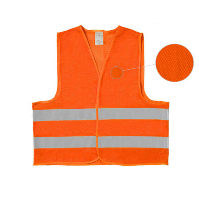 KAMIZELKA OSTRZEGAWCZA POMARAŃCZOWA PROCERA PROKAM MESH, SIATKOWA 100% POLIESTER