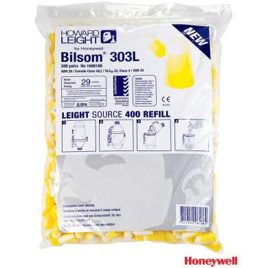 WKŁADKI PRZECIWHAŁASOWE HONEYWELL HW-OSZ-BS303 OP. 200 PAR BIAŁO-ŻÓŁTE