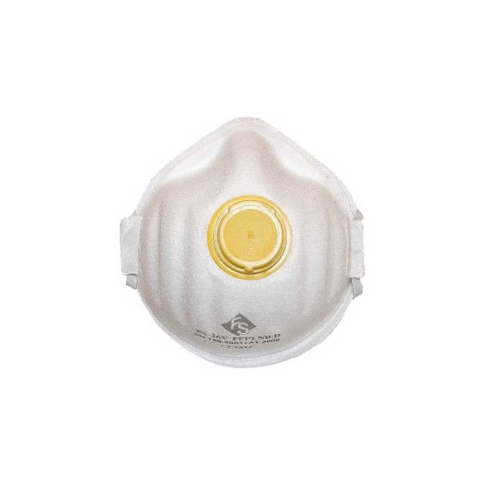 PÓŁMASKA FILTRUJĄCA FILTER SERVICE FS 16 V FFP1 NR D Z ZAWOREM – 50 SZTUK, KOLOR BIAŁO-ŻÓŁTY