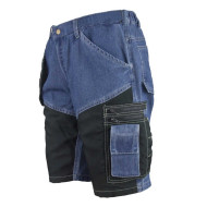 KRÓTKIE SPODENKI ROBOCZE URGENT 607, 280G,  JEANSOWE, NIEBIESKO-CZARNE