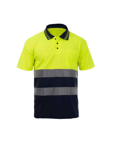 KOSZULKA T-SHIRT POLO PROCERA VISPOL OSTRZEGAWCZA SIATKOWA ŻÓŁTO-CZARNA