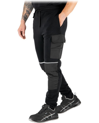 SPODNIE ROBOCZE REIS BUZON DO PASA DRESOWE Z DZIANINY POLIESTROWEJ CZARNE