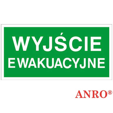 ZNAK BEZPIECZEŃSTWA ANRO WYJŚCIE EWAKUACYJNE PŁYTA ŻÓŁTA