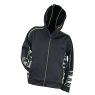 BLUZA ROBOCZA URGENT URG-922, ZAPINANA, Z KAPTUREM, CZARNO-SZARA