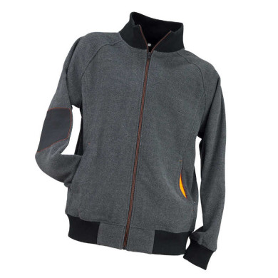 BLUZA ROBOCZA URGENT URG-954, Z KOŁNIERZEM, ZAPINANA NA ZAMEK, CZARNO-SZARA