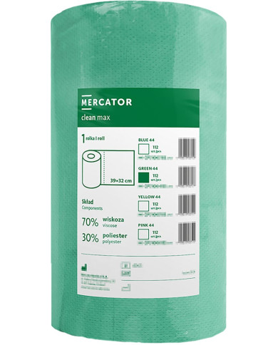 CZYŚCIWO MERCATOR MEDICAL CLEAN MAX 32cm x 44m 55 G/M2 ZIELONE