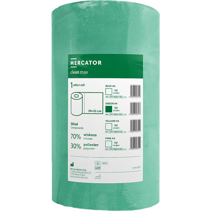 CZYŚCIWO MERCATOR MEDICAL CLEAN MAX 32cm x 44m 55 G/M2 ZIELONE