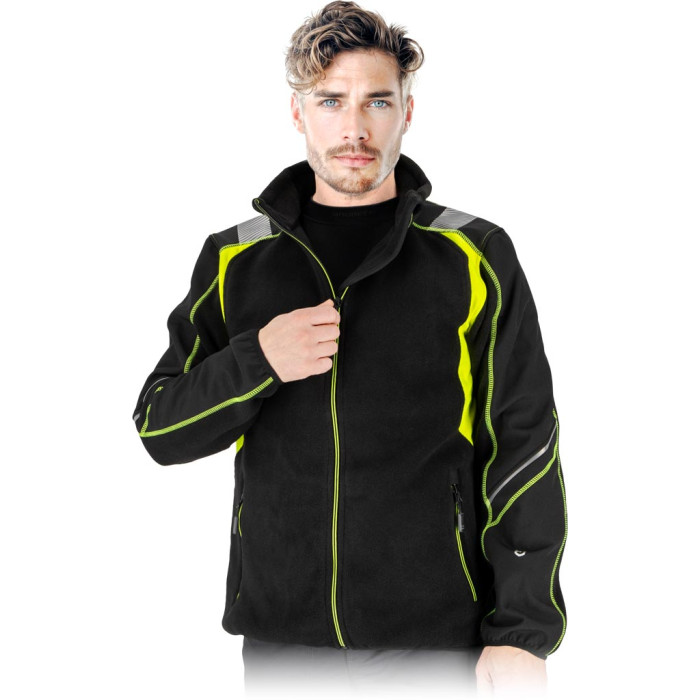 BLUZA ROBOCZA LEBER-HOLLMAN LH-TAYGER Z POLARU SOFTSHELL OSTRZEGAWCZA CZARNO-ŻÓŁTA