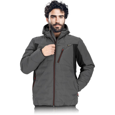 KURTKA ROBOCZA LEBER-HOLLMAN LH-NORDLAND OCIEPLANA SOFTSHELL SZARO-CZARNA