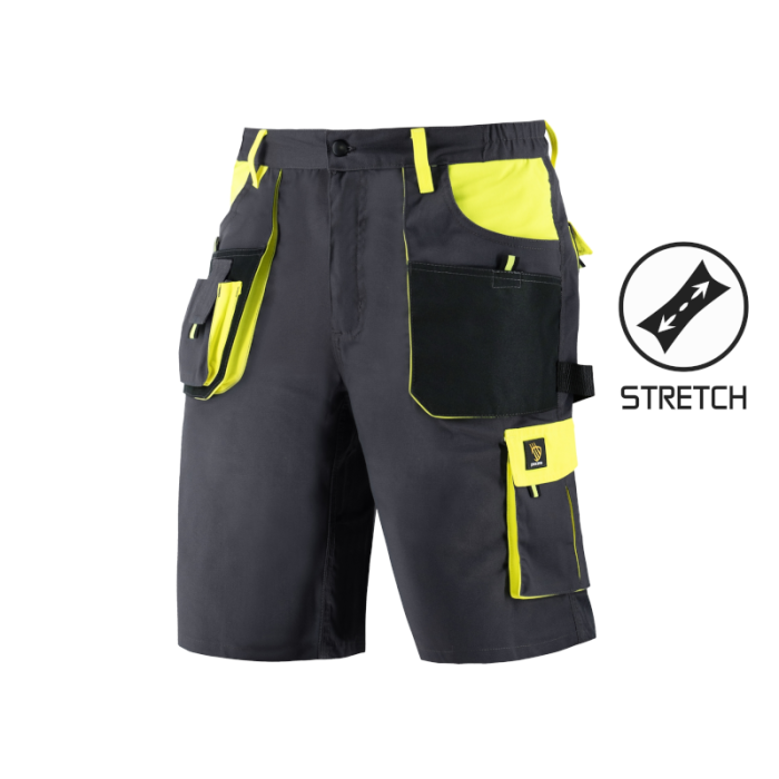 SZORTY ROBOCZE PROCERA PROWORK STRETCH CZARNO-ŻÓŁTE