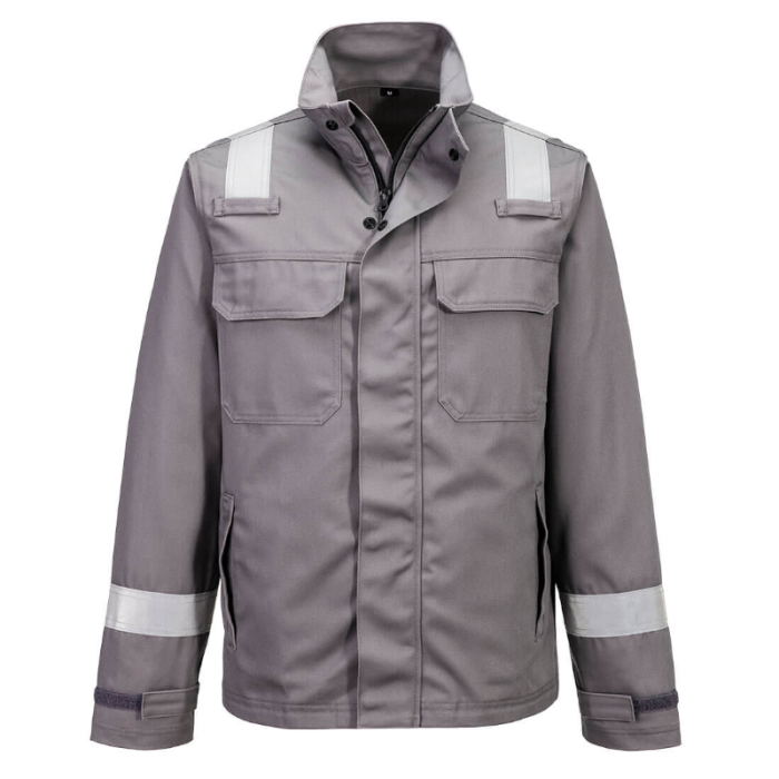 BLUZA ROBOCZA TRUDNOPALNA FR609, PORTWEST BIZFLAME WORK+ FR JACKET, SZARA