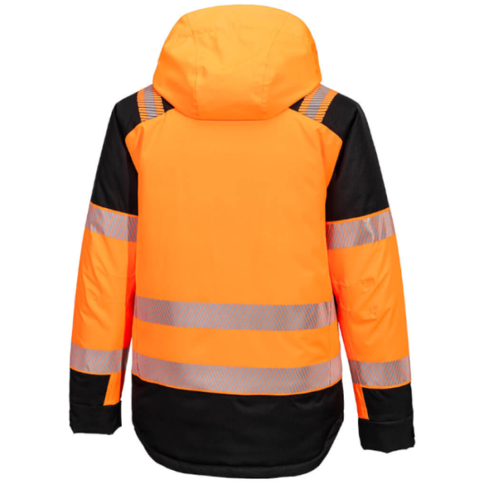 KURTKA OSTRZEGAWCZA WODOODPORNA T160, PORTWEST PW3 HI-VIS WINTER JACKET, POMARAŃCZOWA