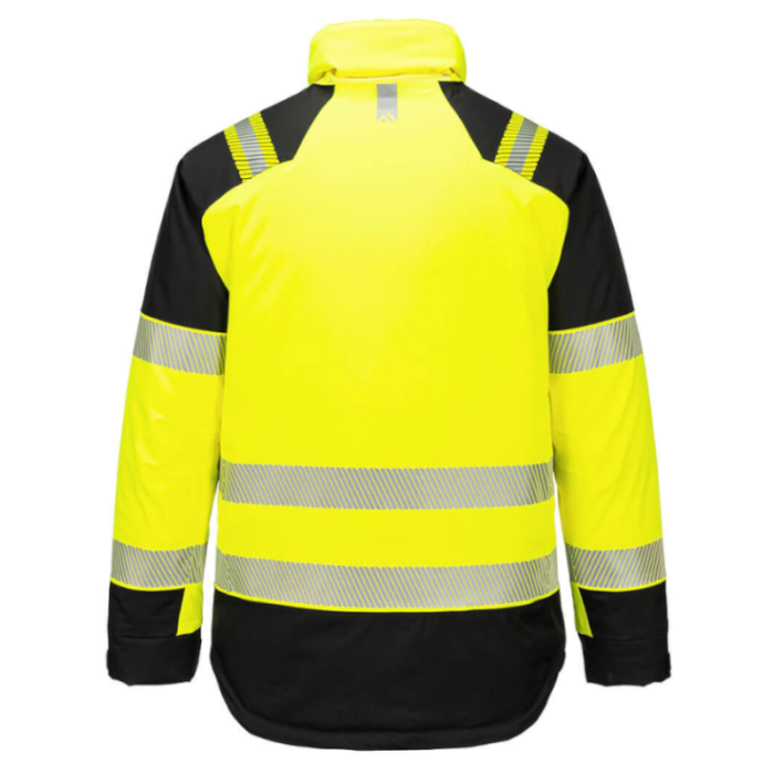 KURTKA OSTRZEGAWCZA WODOODPORNA T160, PORTWEST PW3 HI-VIS WINTER JACKET, ŻÓŁTA