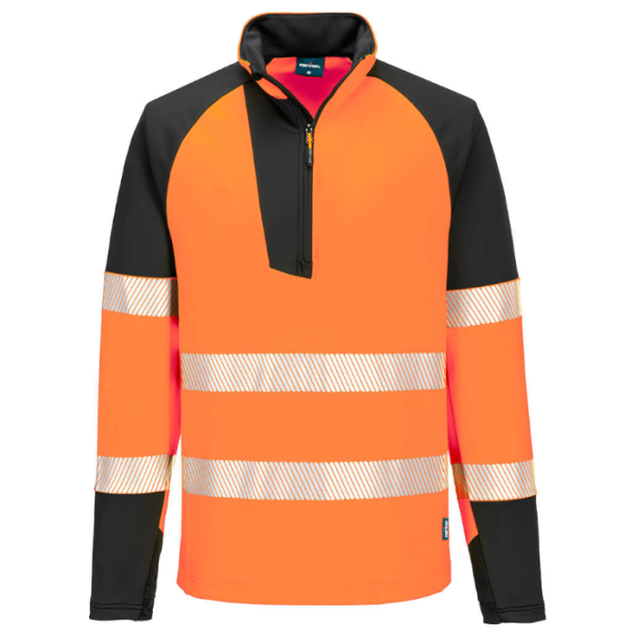 BLUZA OSTRZEGAWCZA T172, PORTWEST PW3, Z ZAMKIEM, POMARAŃCZOWA