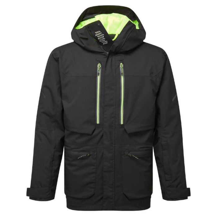 KURTKA ZIMOWA PARKA EV461, PORTWEST EV4 CZARNA REGULAR, REGULOWANY KAPTUR