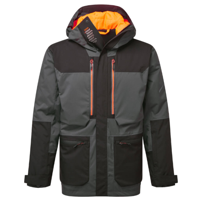 KURTKA ZIMOWA PARKA EV461, PORTWEST EV4 SZARY TALL, REGULOWANY KAPTUR