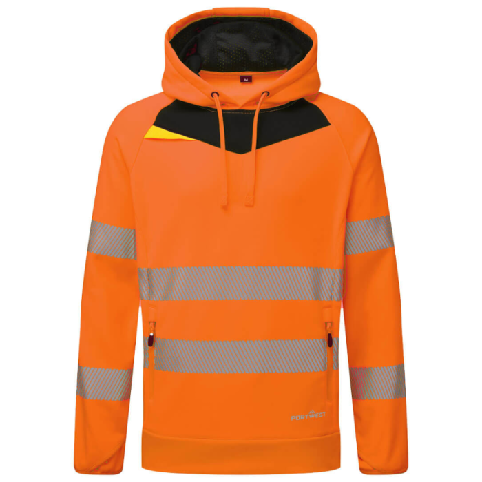BLUZA OSTRZEGAWCZA DX483, PORTWEST DX4, Z KAPTUREM, POMARAŃCZOWO CZARNA