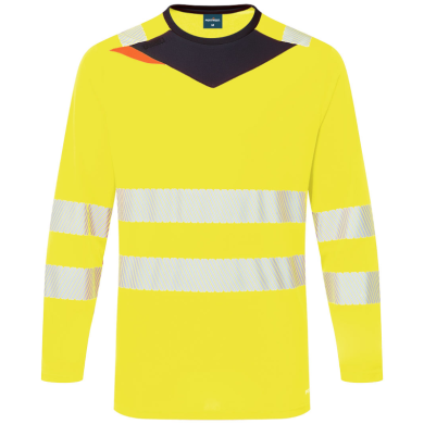T-SHIRT OSTRZEGAWCZY DX416, PORTWEST DX4, DŁUGI RĘKAW, ŻÓŁTO CZARNY