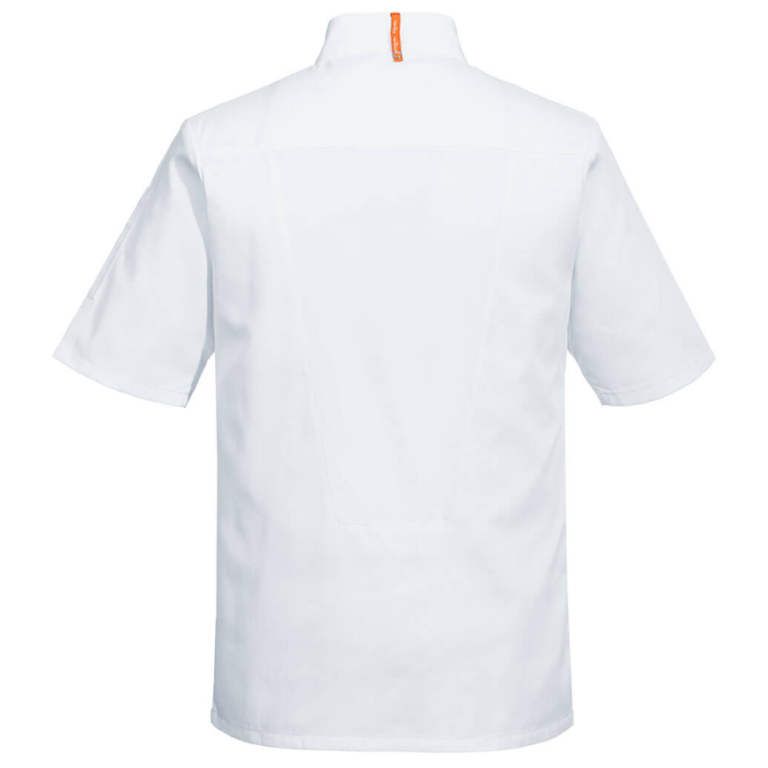 BLUZA SZEFA KUCHNI BIAŁA C739 MESHAIR PRO, PORTWEST, ASYMETRYCZNA, WENTYLOWANA