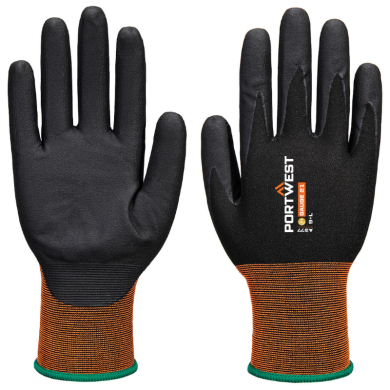 RĘKAWICZKI ROBOCZE A377 GP GRIP, PORTWEST, POWLEKANE NITRYLEM, CZARNE